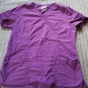 Purple Cherokee workwear core stretch scrub top